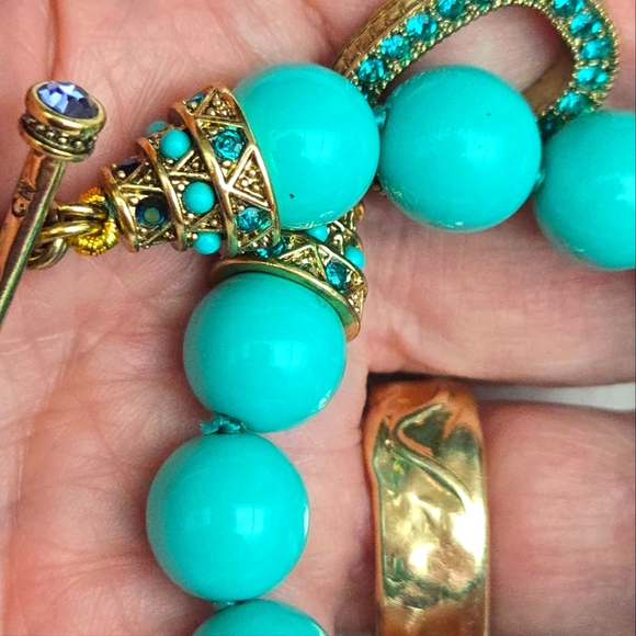 HEIDI DAUS Toggle Bracelet W/ Turquoise & Swarovski Crystals - Picture 4 of 6